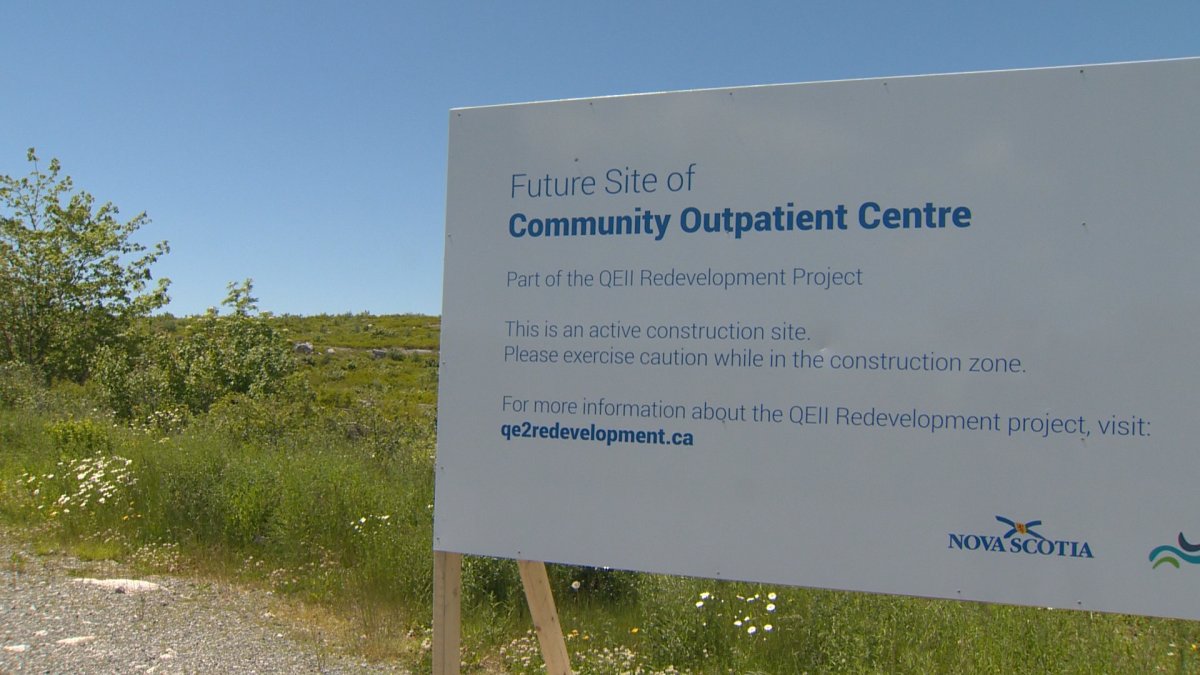 A sign marks the location of a new outpatient clinic in Bayers Lake.