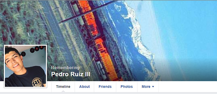 Pedro Ruiz III’s Facebook page is now a memorial.