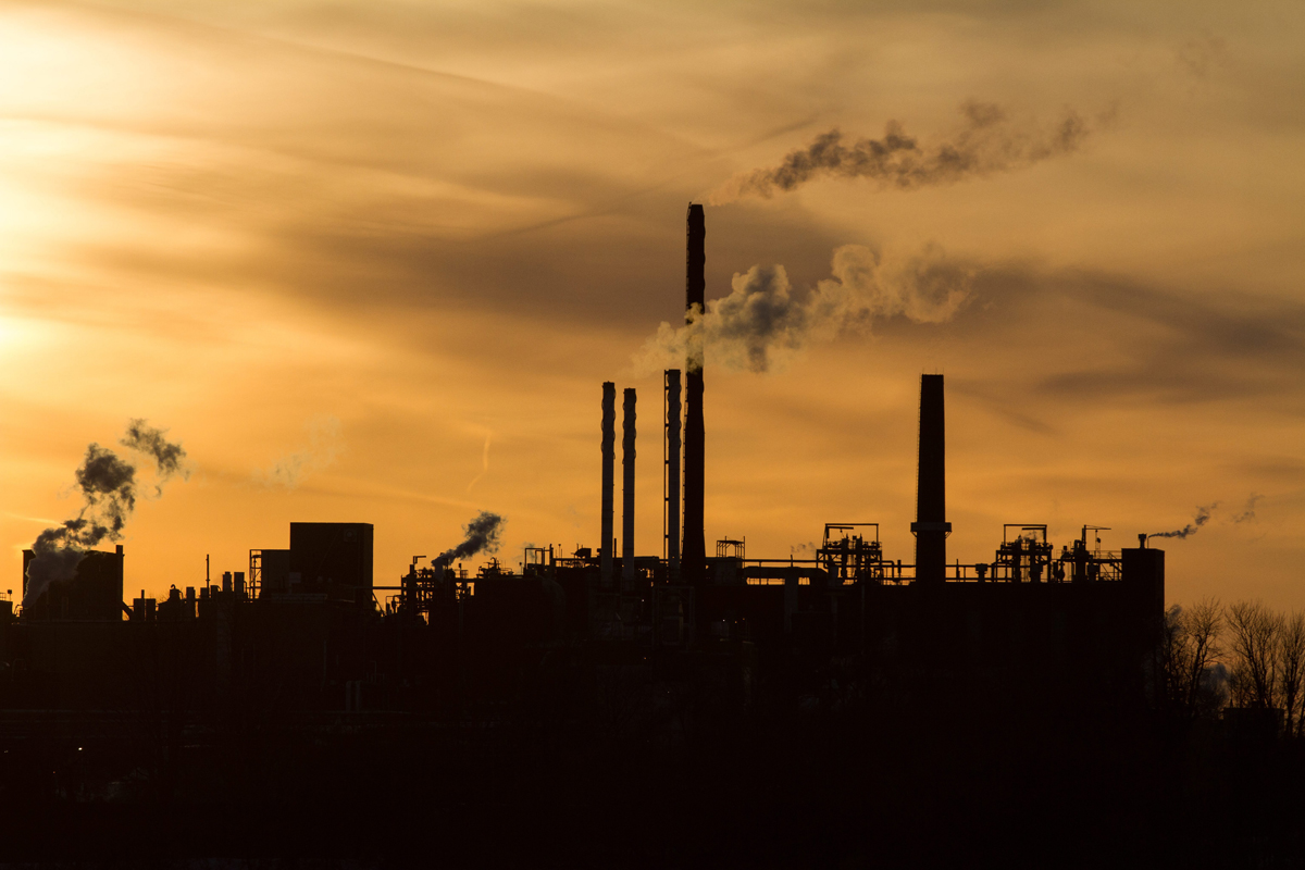 Dupont plant in Kingston, Ont., during sunset on Feb. 22, 2016. 