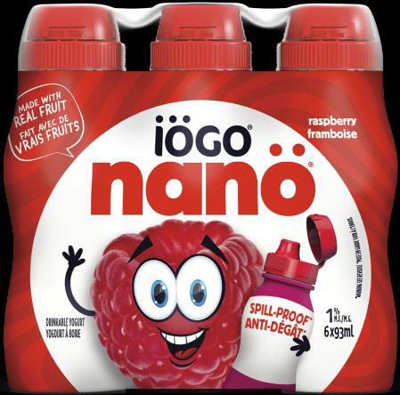 A six-pack of iögo nanö Raspberry Drinkable Yogurt, subject to a recall on June 8, 2017.
