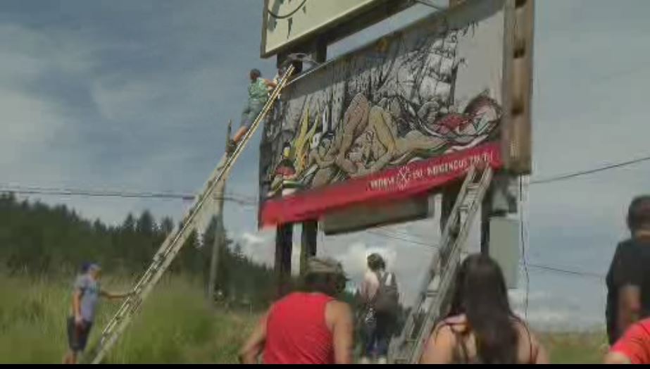 Rethink 150 Indigenous Truth billboard goes up near Lake Country.