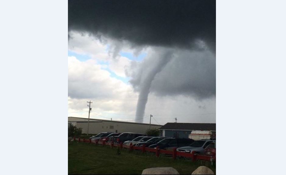 Photos posted on Facebook show a large funnel cloud in Sapotaweyak Cree Nation.