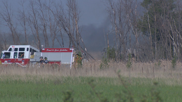 A vacant mobile home northwest of Saskatoon has been destroyed by fire.