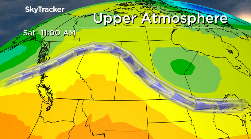 An upper ridge of high pressure brings a return to warm weather just in time for the Canada Day 150 long weekend.