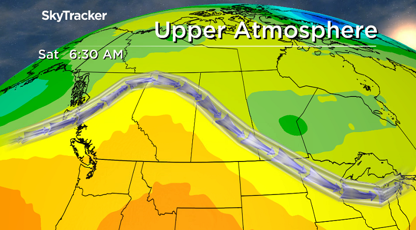 An upper ridge of high pressure builds back in the heat just in time for Canada Day 150 this weekend.