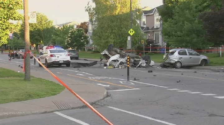 A 28-year-old man was seriously injured in a crash in Sainte-Catherine Sunday morning. June 25, 2017.
