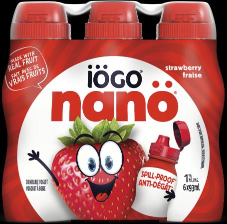A six-pack of iögo nanö Strawberry Drinkable Yogurt, subject to a recall on June 8, 2017.