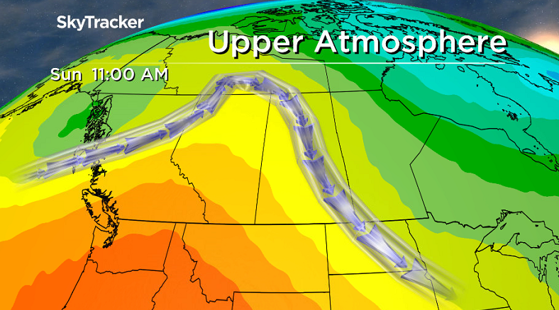 An upper ridge of high pressure starts to build back in the warm air later this weekend.
