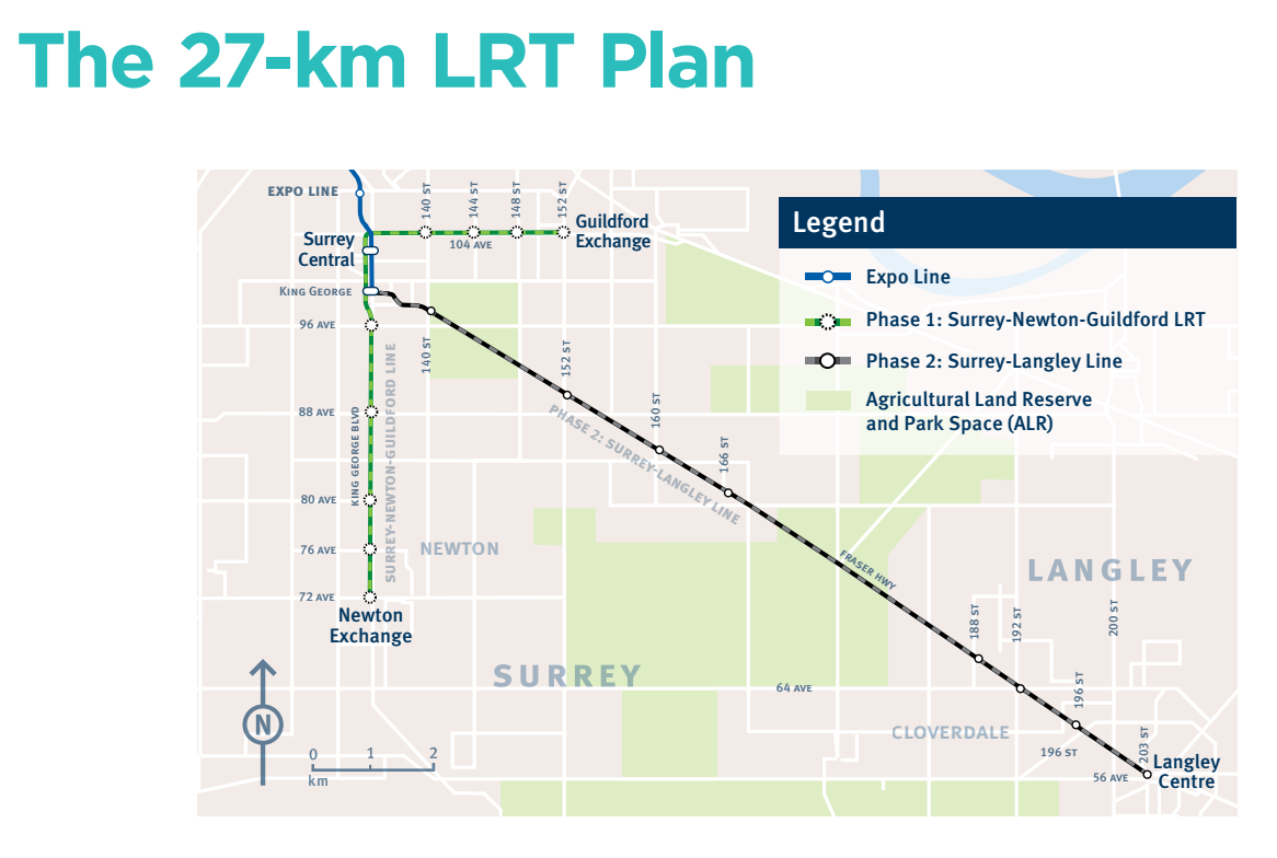 Proposed Phase 1 and Phase 2 transit map 