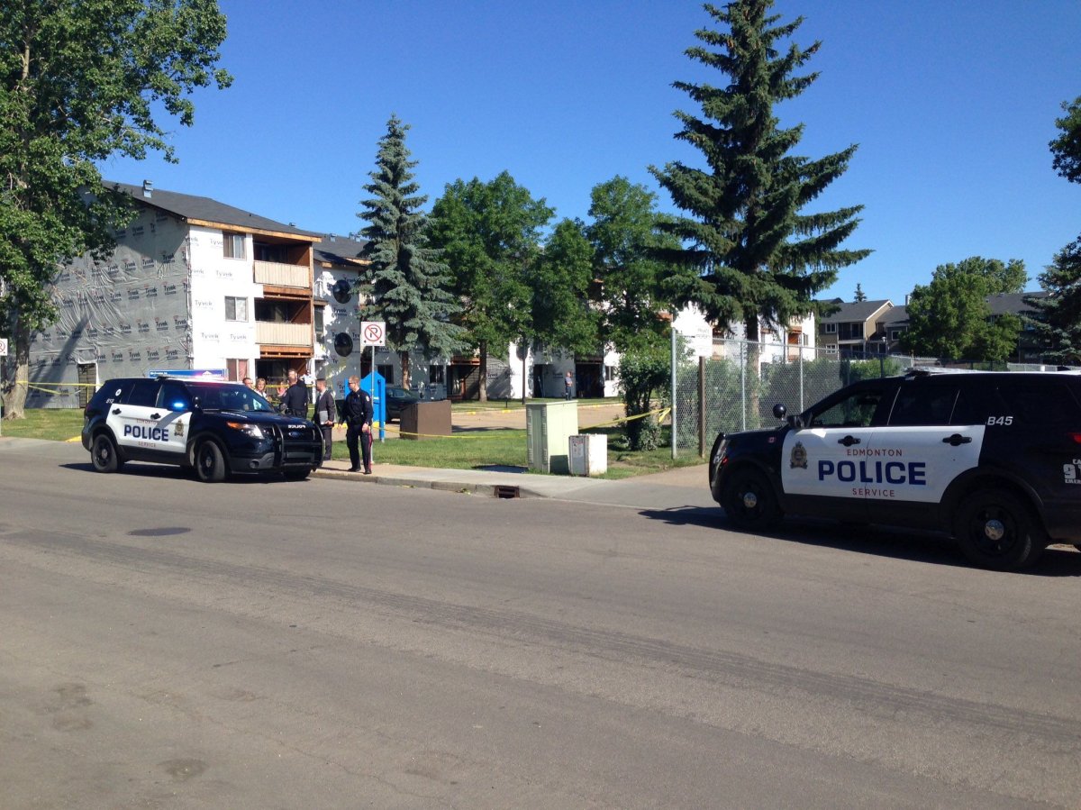 Edmonton police investigate a homicide in the northeast end, Friday, June 23, 2017.