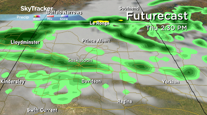 Wrap around rain is expected to slide through the city on Thursday.