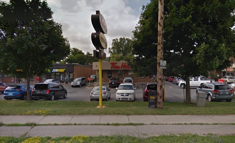 Google Maps view of Tim Hortons at 915 Commissioners Road East.