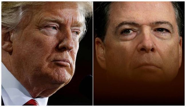 U.S. President Donald Trump and FBI Director James Comey pictured in a combination of file photos. 
