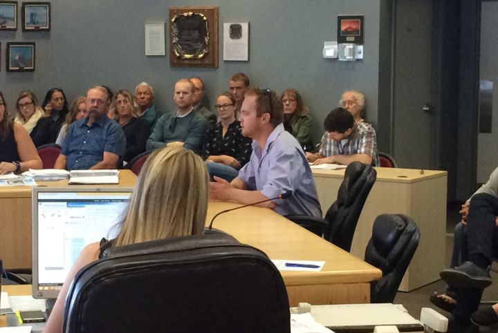 Ty Marshall presenting at the Vulcan County municipal planning commission Wednesday, June 21, 2017.