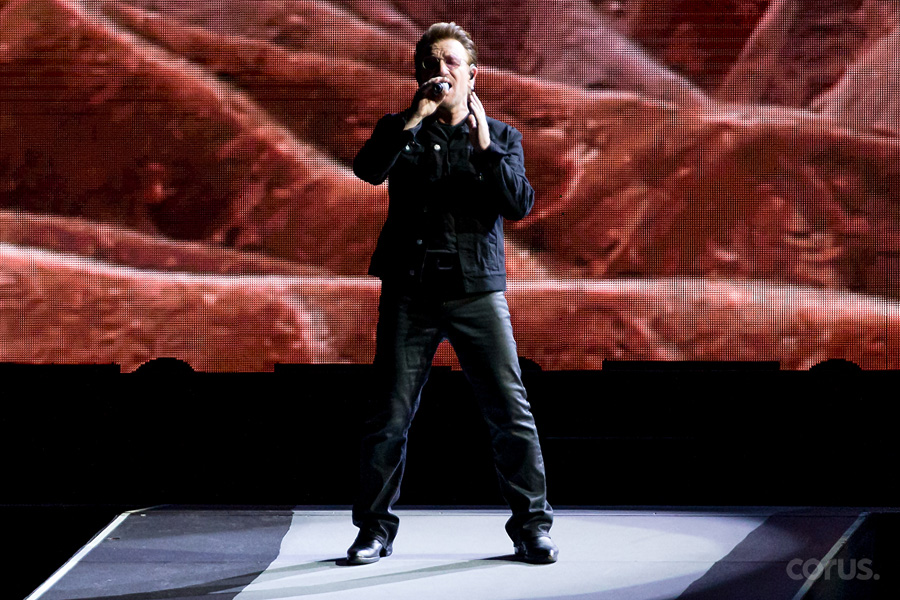 U2 performing live.