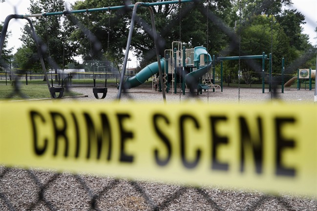 A file photo of police tape at a playground.