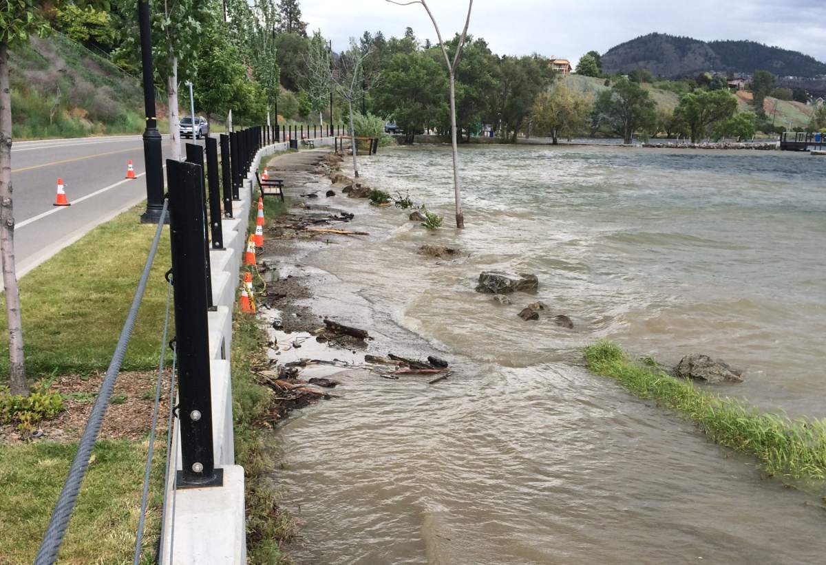 Gellatly Walkway in West Kelowna was partially washed-out by flood waters in 2017. Now the city has won an award for its response to last year's flooding.