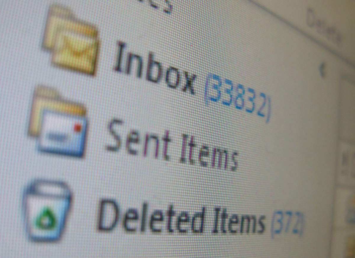 A full computer e-mail program inbox is shown in Toronto, Wednesday, Jan.29, 2014.