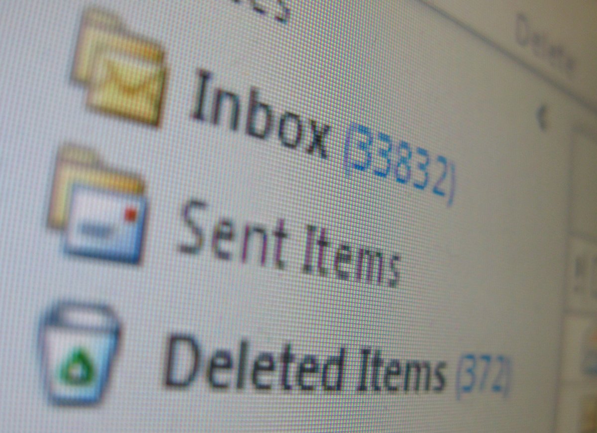 A full computer e-mail program inbox is shown in Toronto, Wednesday, Jan.29, 2014.