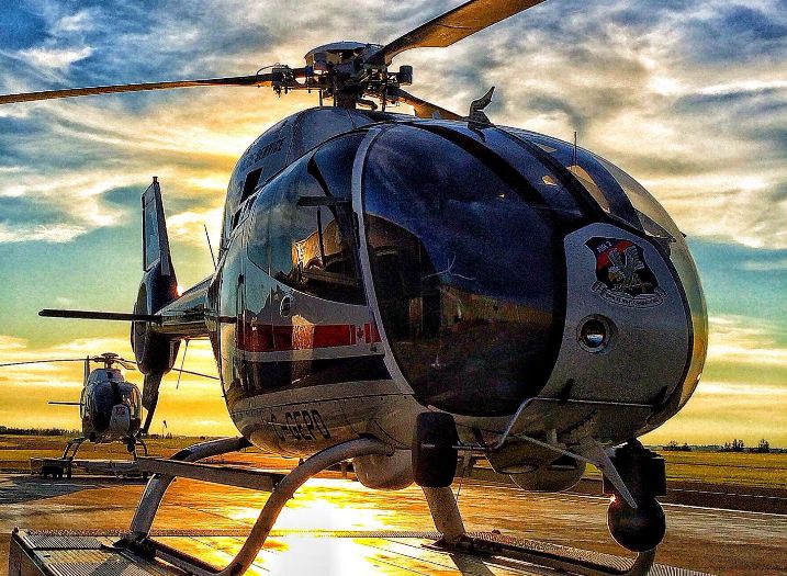 Edmonton police helicopters "Air 1" and "Air 2.".