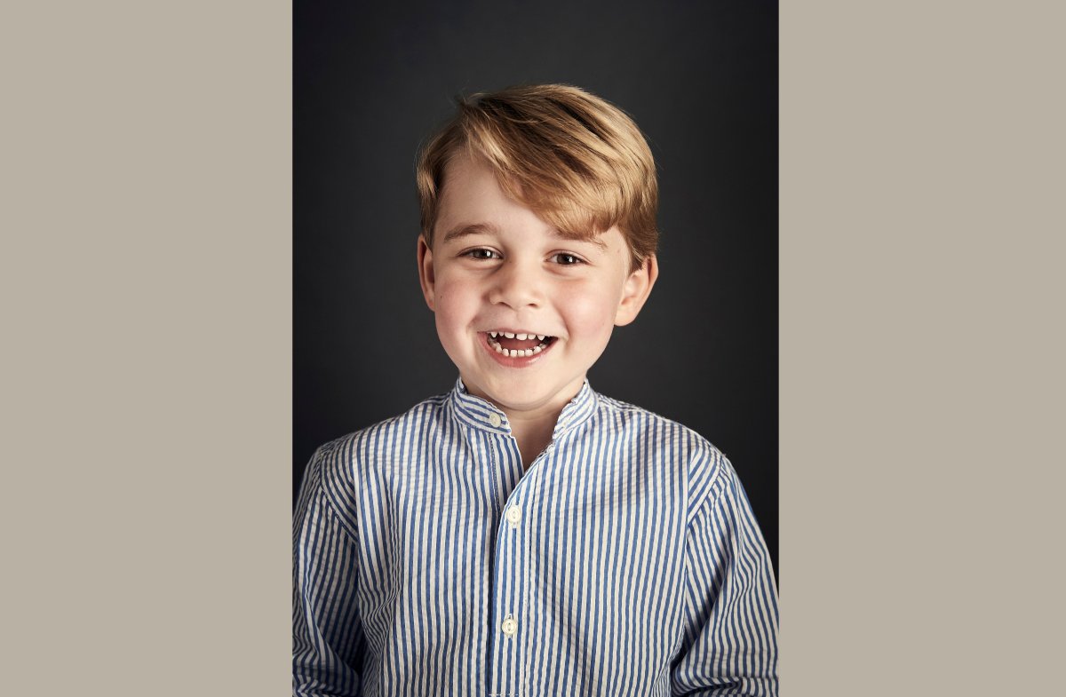 A portrait of Prince George taken at the end of June at Kensington Palace in London, was released by Prince William and Kate, Duchess of Cambridge, to celebrate his fourth birthday on Saturday, July 22, 2017. 