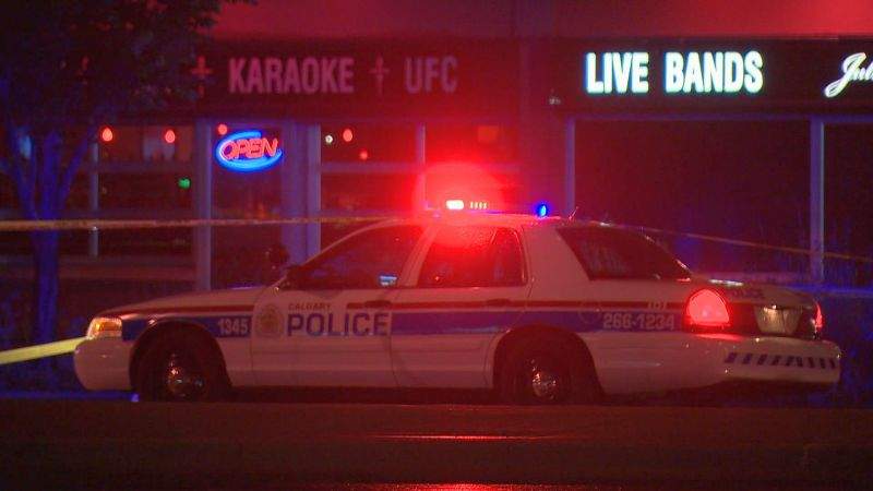 Calgary police investigate after shots were fired in the parking lot of Juliet’s Castle Sports Lounge in the 400 block of 16 Avenue N.E. on Tuesday, July 11, 2017. 