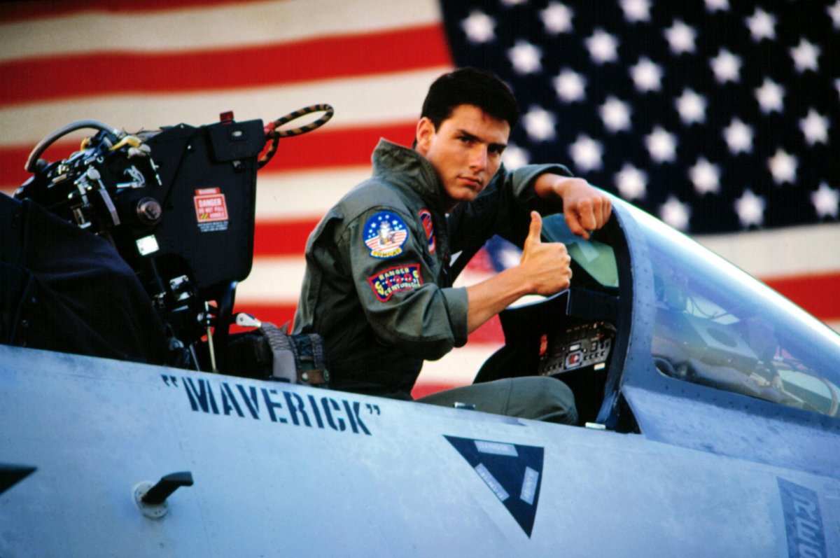 Tom Cruise in the 1986 film "Top Gun.".