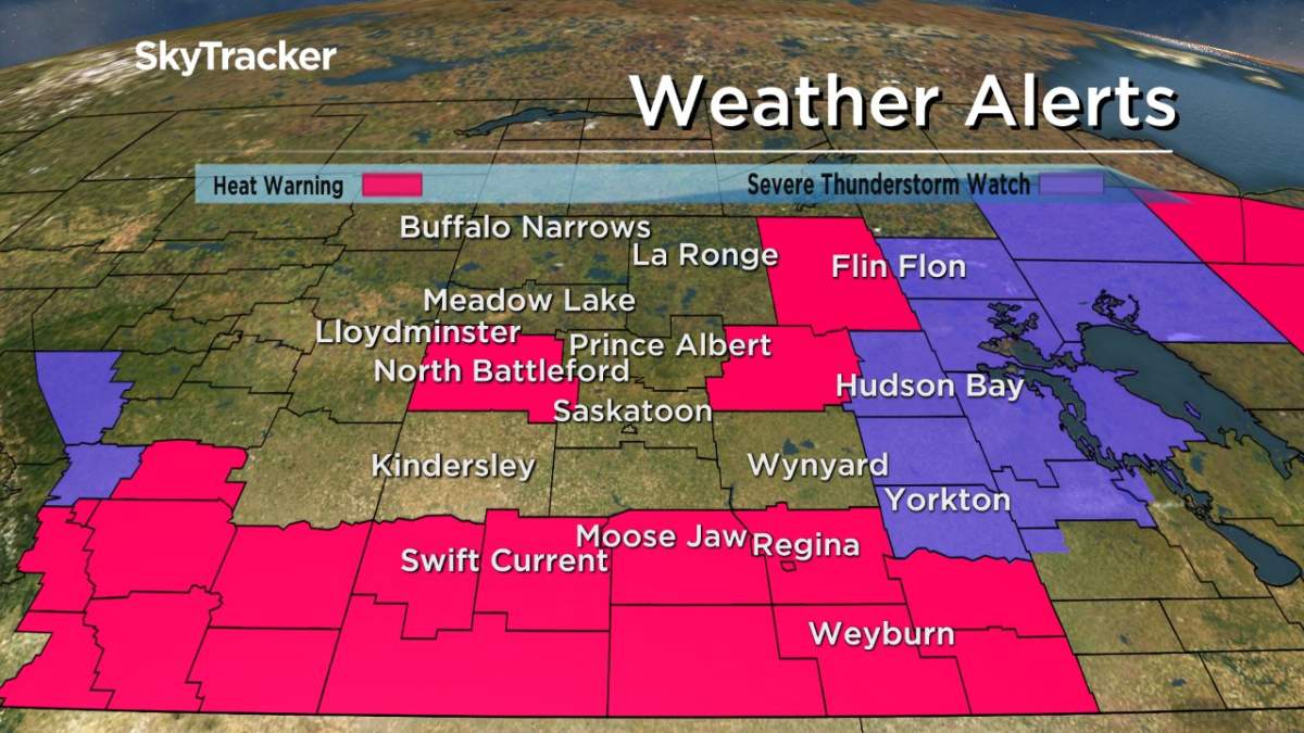 A heat warning is in effect in parts of Saskatchewan on Friday, July 28, 2017.