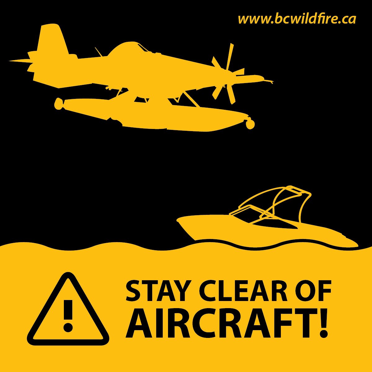 An image attached to a tweet by the BC Wildfire Service, about how a number of lakes in the Cariboo region have been closed to keep boats out of the way of aircraft.