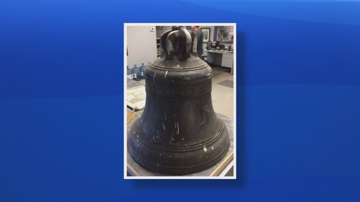 The church bell originally stolen from a church in Kirkland, N.B.