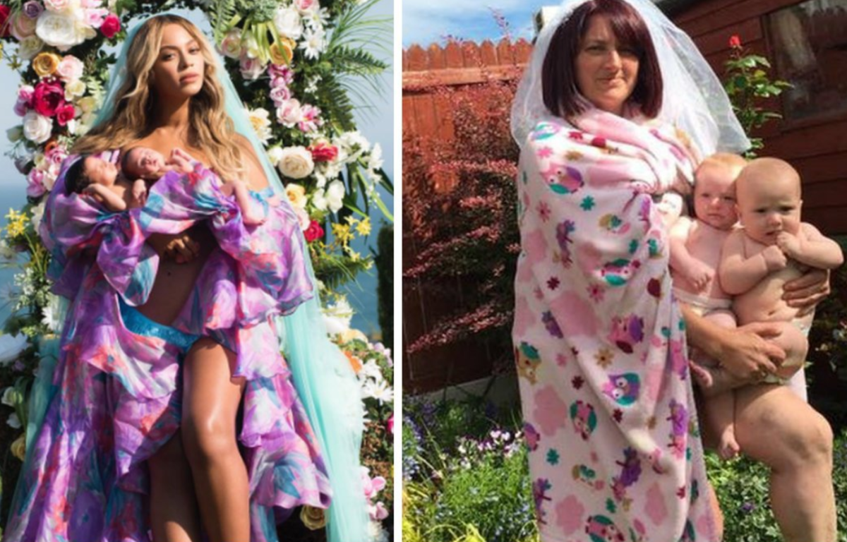 A mom from Ireland spoofed Beyoncé's baby photo as a gag. Little did she know it would go viral and spark countless copycats.