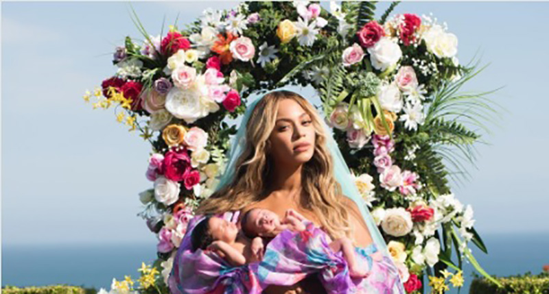 Beyoncé introduces Rumi and Sir Carter on Instagram.