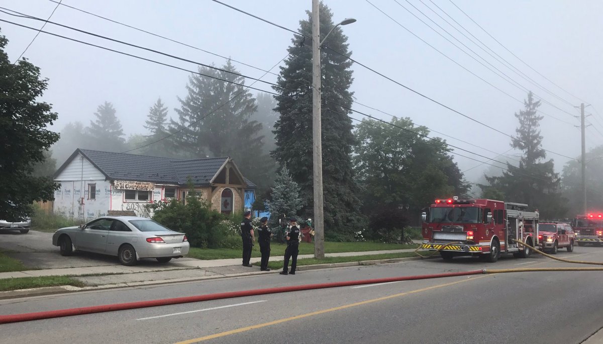 Firefighters respond to the scene of a house fire on Boler Rd between Wayne Road and Byron Baseline Road on Tuesday, July 11, 2017. 