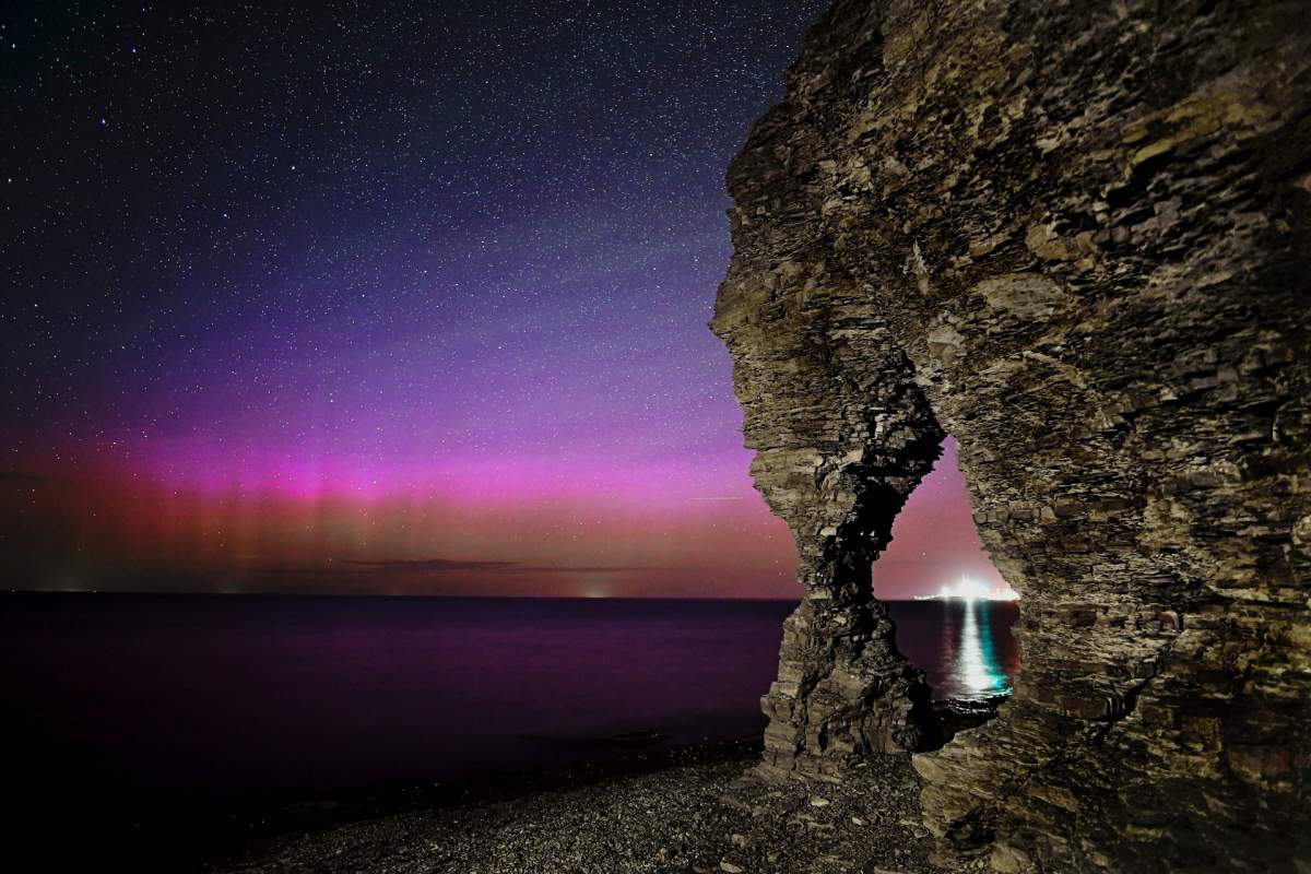 A photo of the aurora borealis or northern lights on July 17, 2017. Barry Burgess took the photo in Arisaig, N.S.