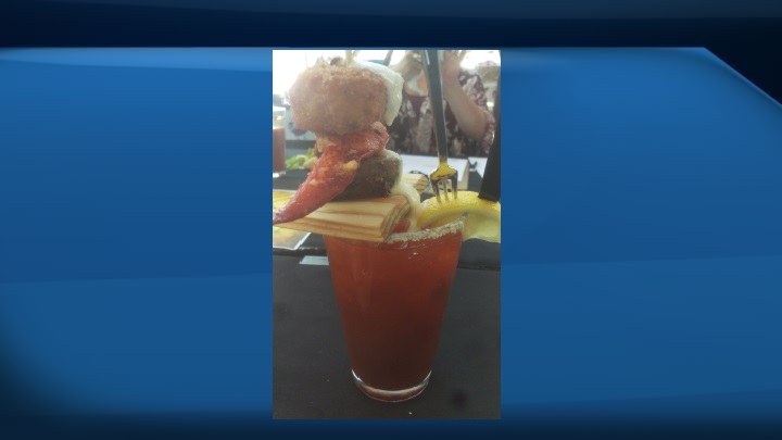 Lux Steak House and Bar 94 featured a Caesar garnish with a lobster claw, tenderloin and mac and cheese fritter.