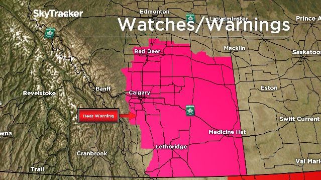A heat warning has been issued for Calgary and surrounding area. 