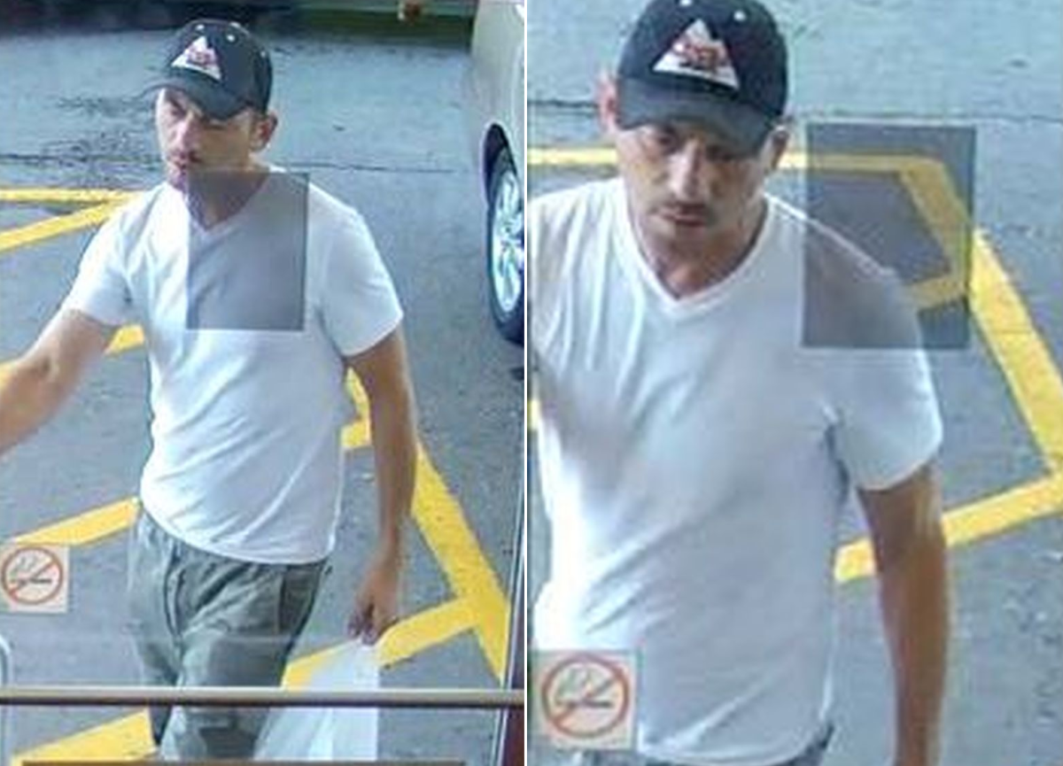 Police have released security camera photos of a man wanted in a carjacking investigation.