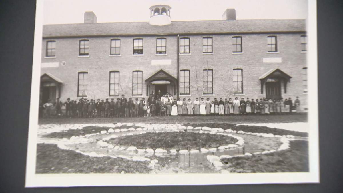 An archive photo of the Regina Indian Industrial School.