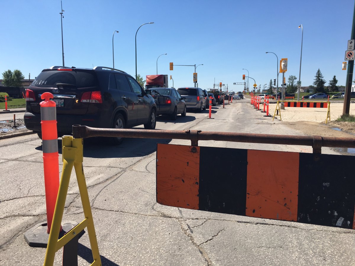 McPhillips Street between Logan Avenue and Jarvis Avenue will be down to one lane beginning Monday, until late April.