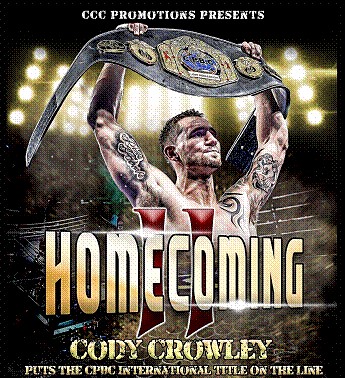 Boxer Cody Crowley returns home for a bout at the Peterborough Memorial Centre on Sept. 30.