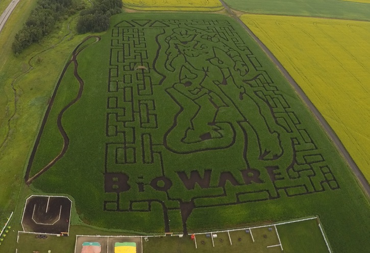The Edmonton Corn Maze and BioWare have partnered up to create this year's maze design.