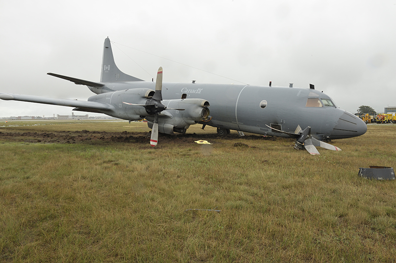 A photo of the
CP140 Aurora aircraft crash that happened at 14 Wing Greenwood on 27 August 2015.