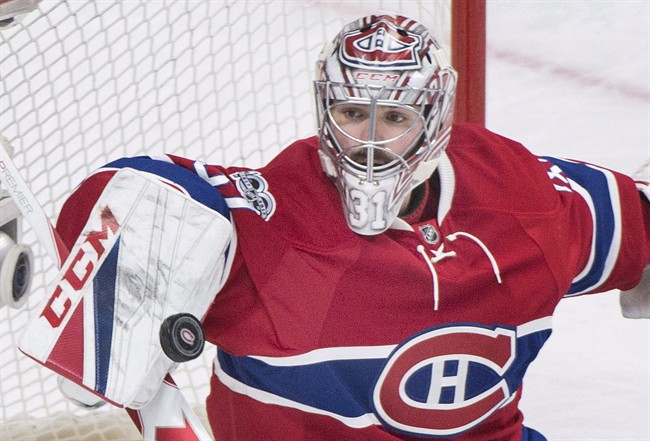 Montreal Canadiens goalie Carey Price makes a save.