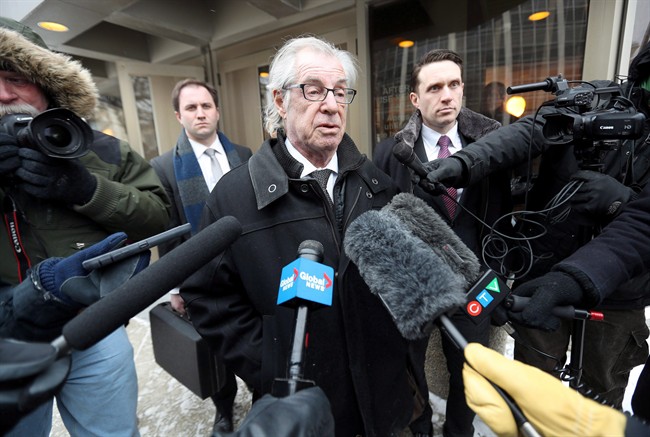 Andrea Giesbrecht's lawyer, Greg Brodsky, spoke with reporters following her conviction in February. She is now asking for bail as she appeals her case.