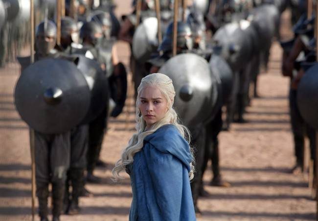 Emilia Clarke as Daenerys Targaryen in a scene from 'Game of Thrones.'.