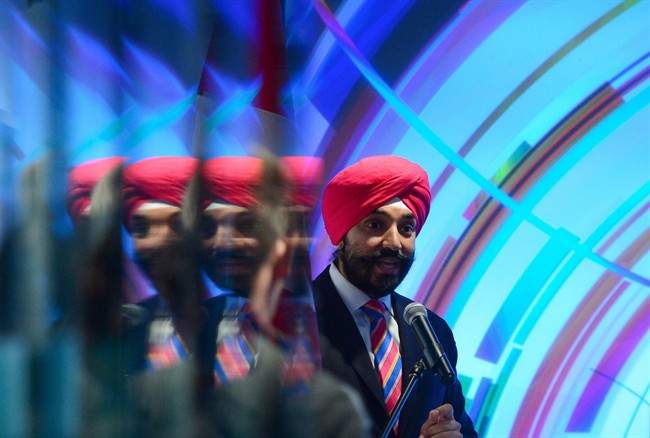 FILE - Innovation Minister Navdeep Bains has announced the Atlantic region's Ocean Supercluster is the first of nine consortiums that could qualify for federal funding. 