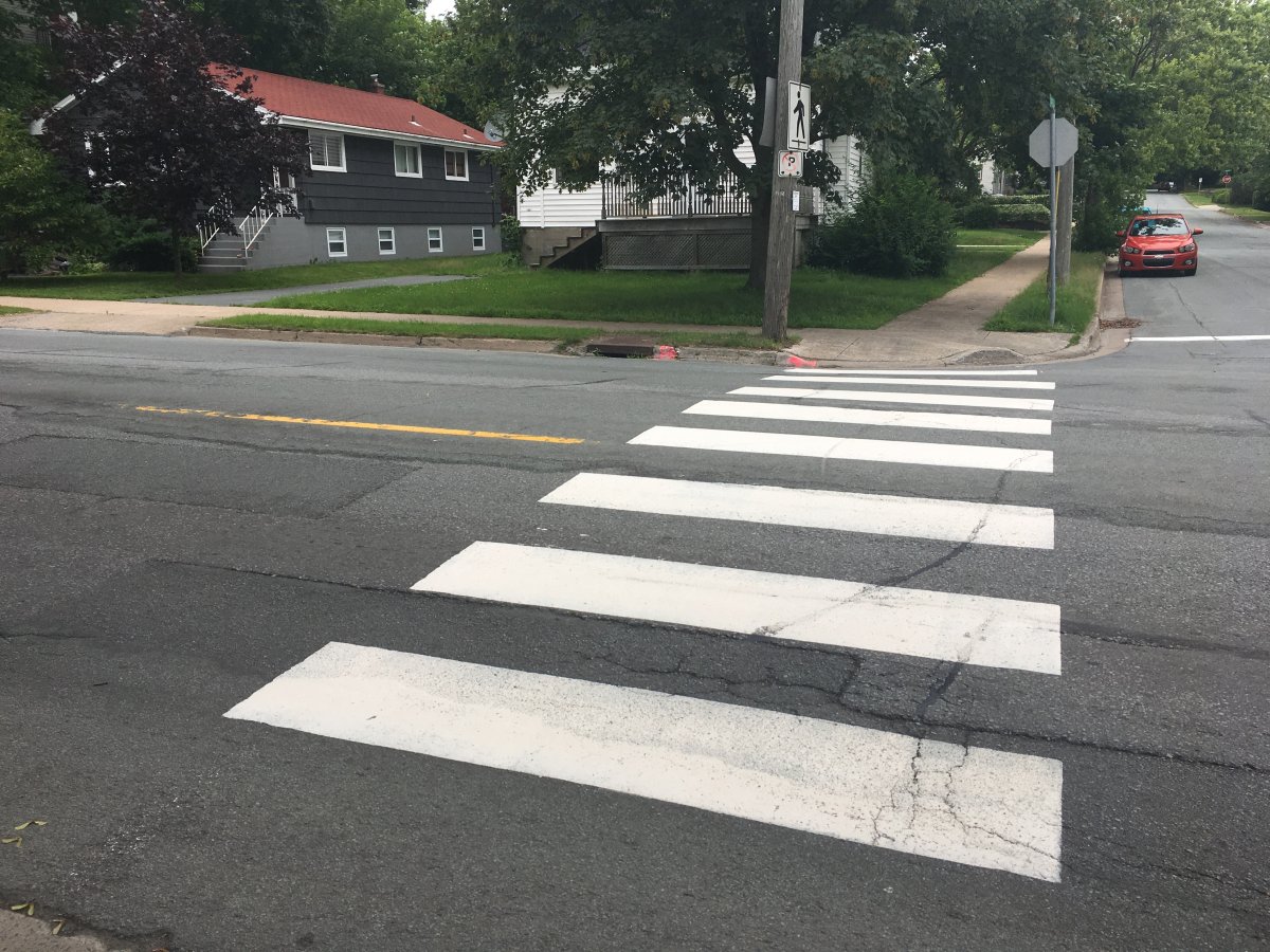 The crosswalk at the corner of Victoria Road and Vanessa Drive in Dartmouth, pictured on July 11, 2017.