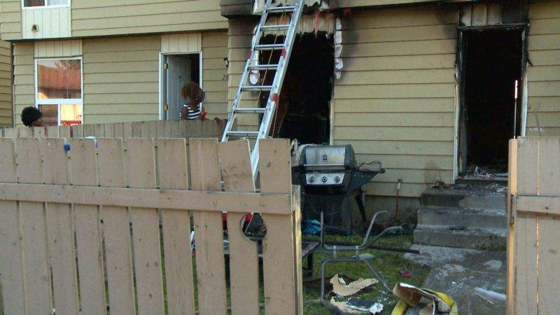 Calgary firefighters attend a blaze in the 200 block of Erin Croft Crescent S.E. on Tuesday, July 18, 2017.