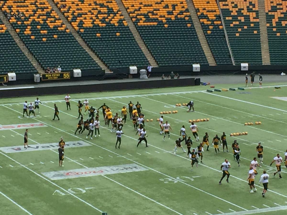 Edmonton Eskimos practice at Commonwealth Stadium.