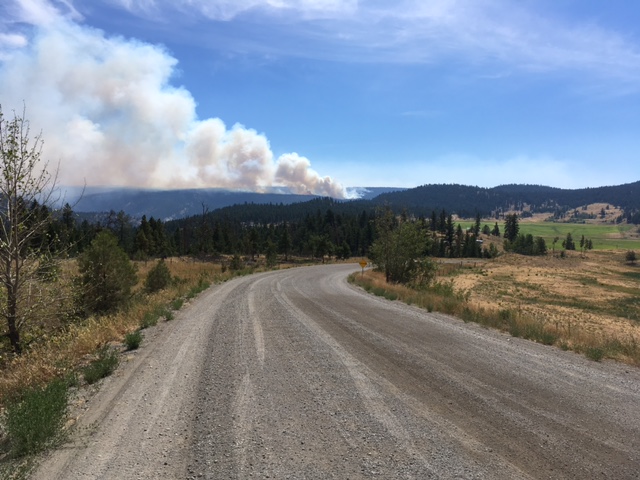 The wildfire threatening Clinton. Taken on July 26. Credit: Pat Bell.